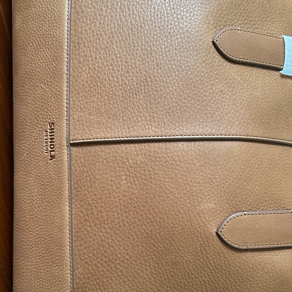 Shinola Classic Canfield Holdall Tan Leather Duffel Bag New! - Picture 6 of 12